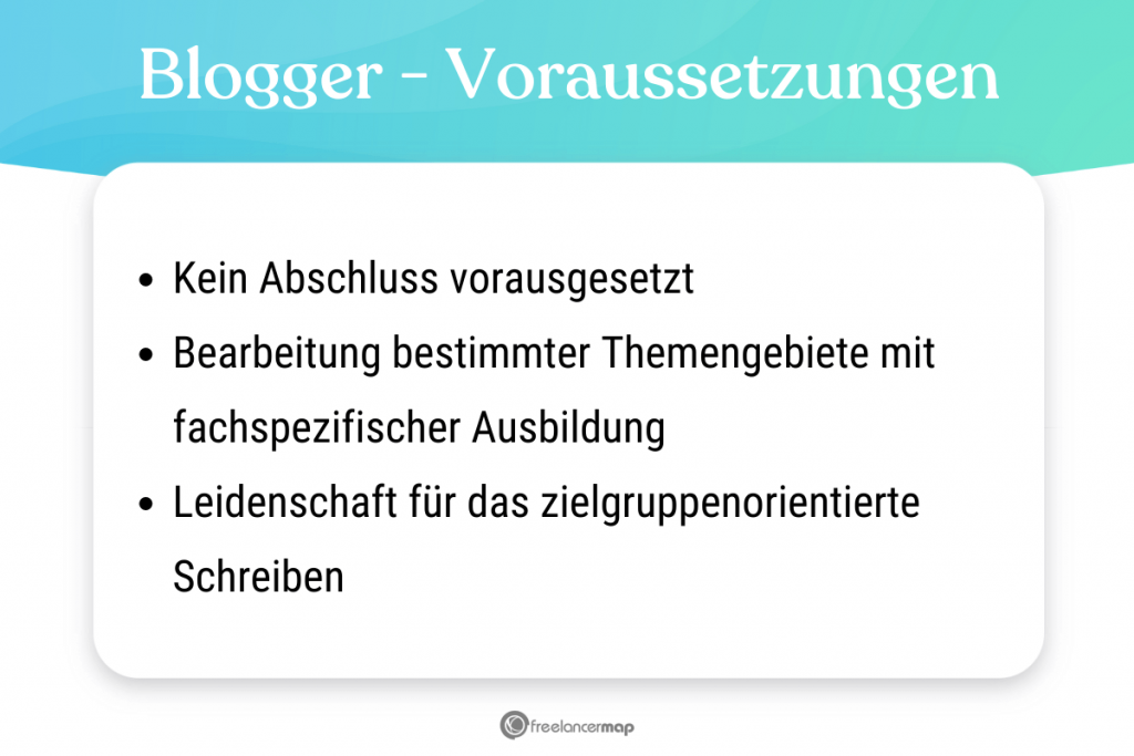 Voraussetzungen, die für den Blogger gelten