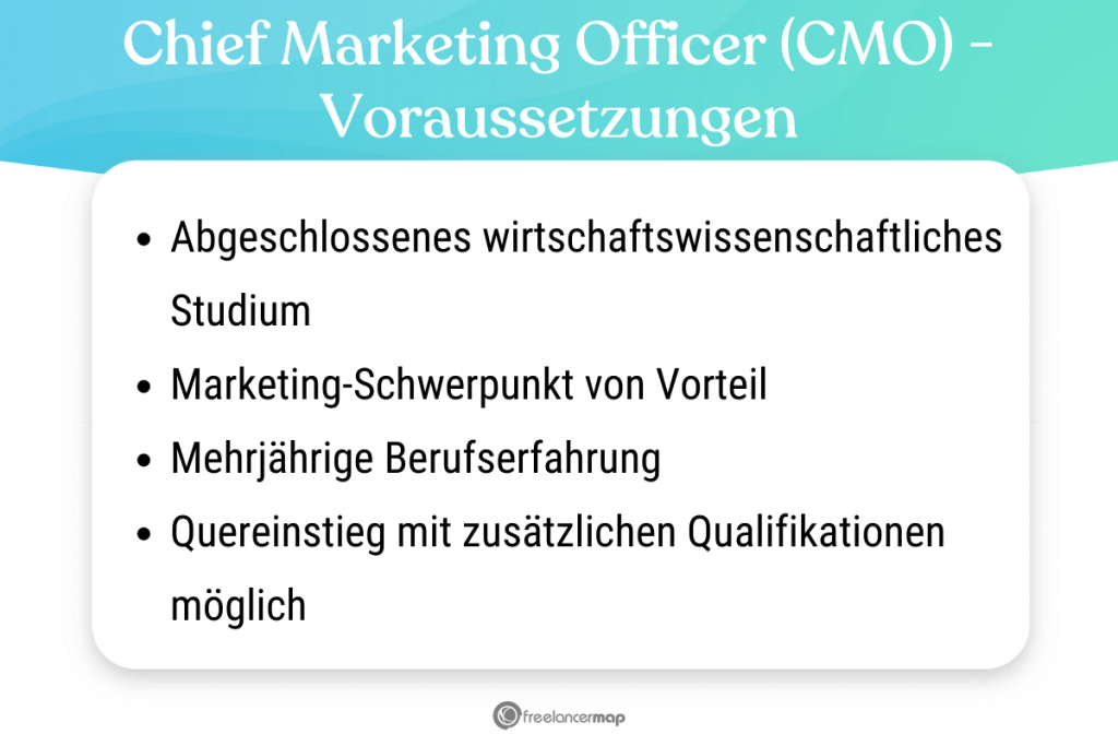 Voraussetzungen, die für den Chief Marketing Officer (CMO) gelten