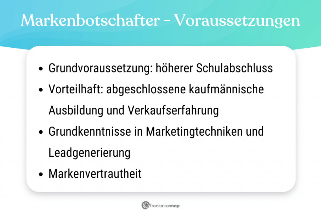 Voraussetzungen, die für den Markenbotschafter gelten