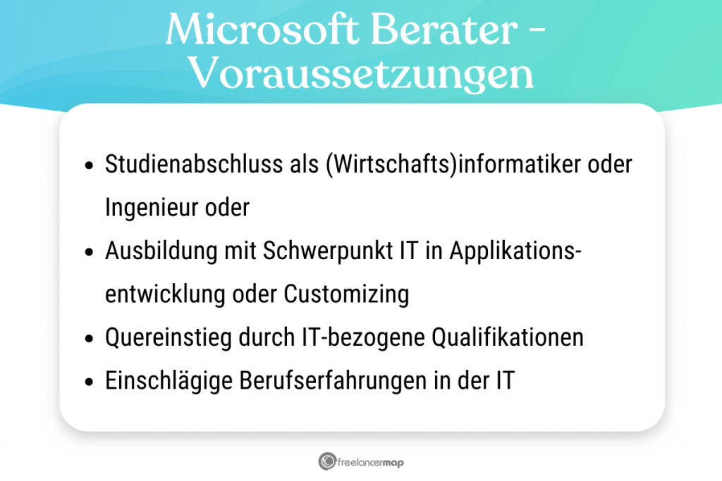 Voraussetzungen, die für den Microsoft Berater gelten
