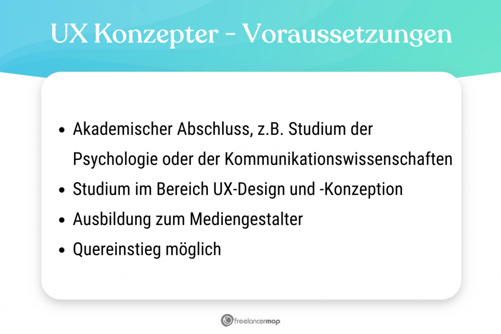 Voraussetzungen, die für den UX Konzepter gelten