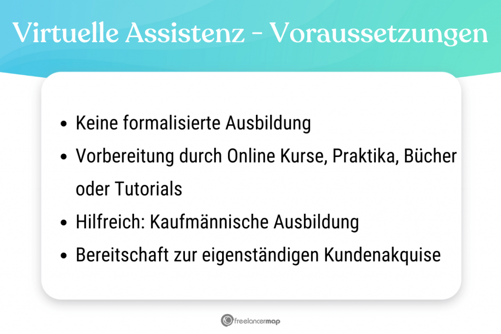 Voraussetzungen, die für die Virtuelle Assistenz gelten
