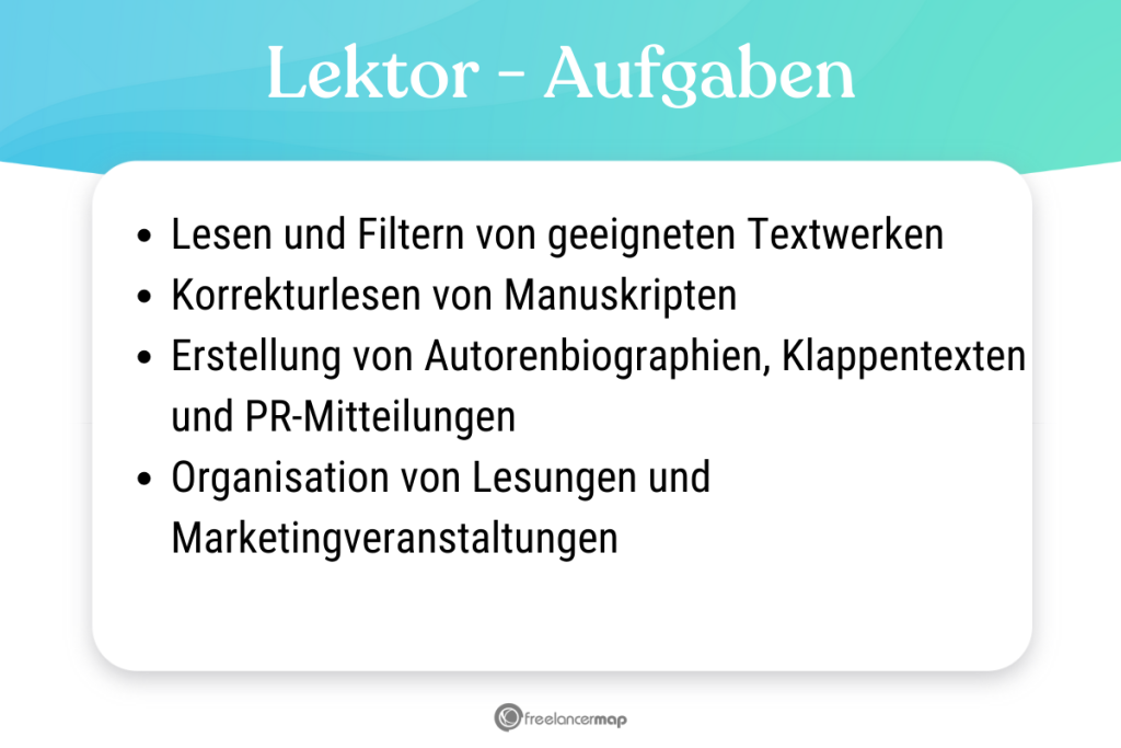 Diese Aufgaben fallen für einen Lektor an
